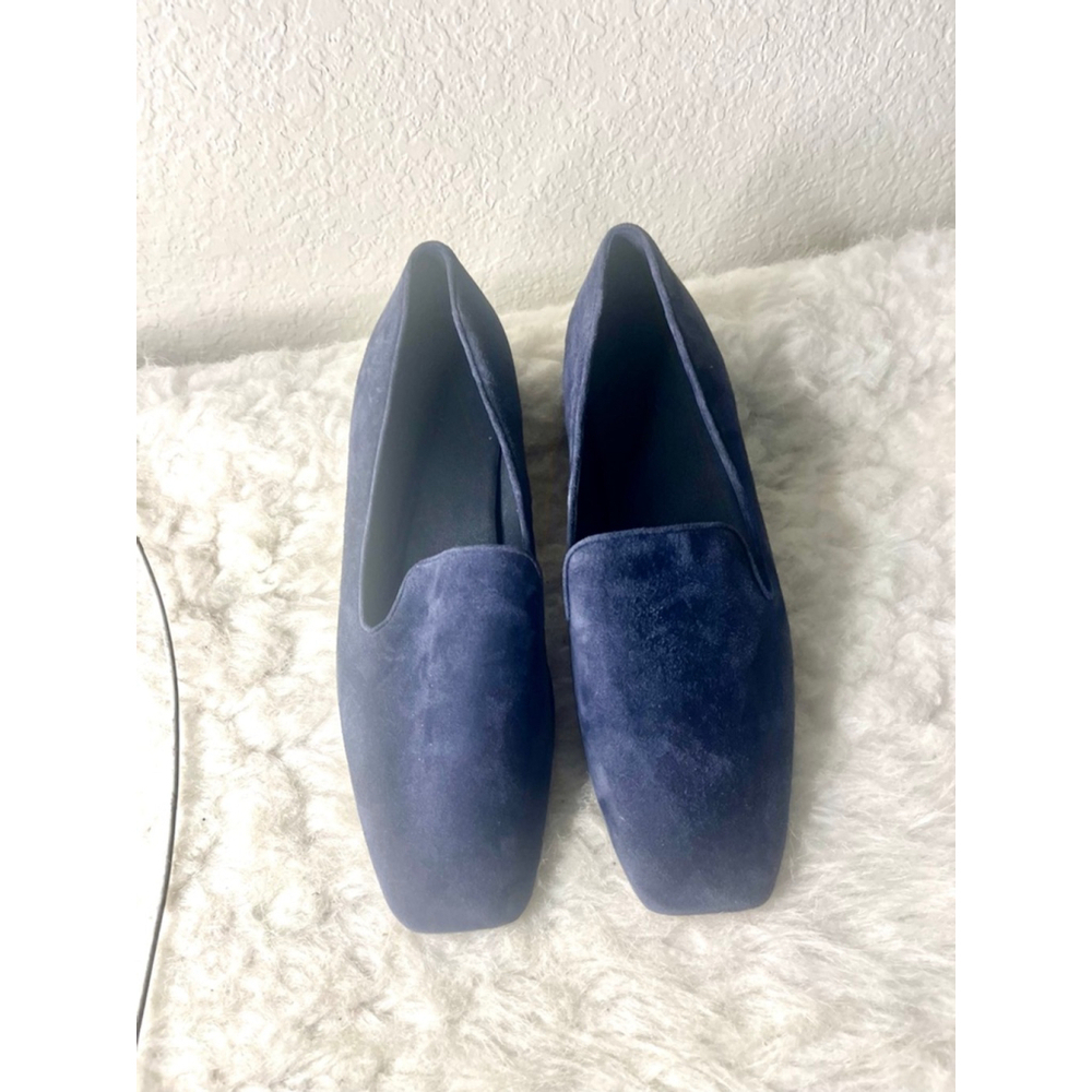 Vince Clark Square Toe Blue Suede Loafers Women Size 9.5M